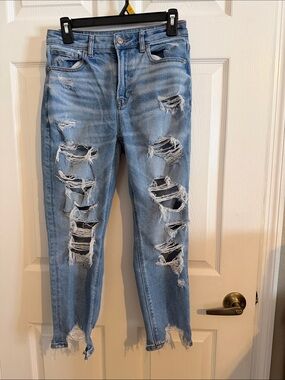 American Eagle Light Blue Distressed Stretch Women's Jeans